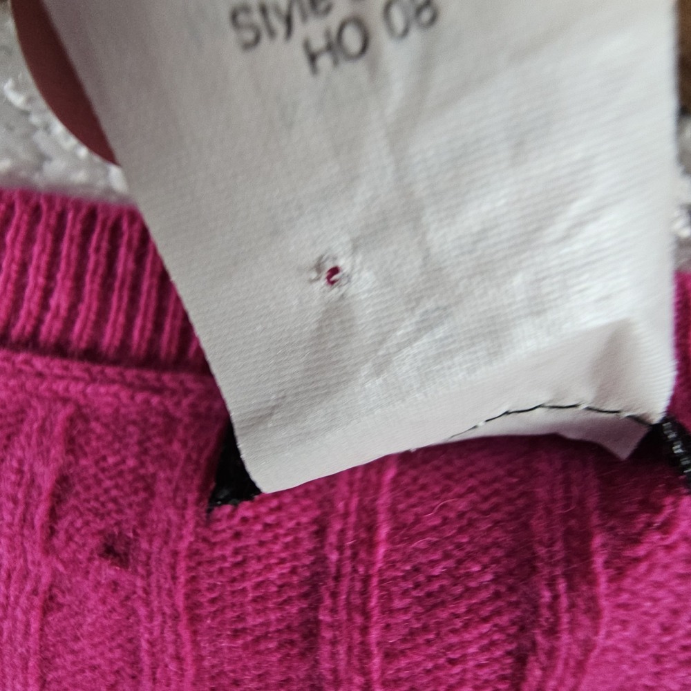 J. Crew Pullover Cable Knit Sweater Size Small Wool Blend Fuchsia Hot Dark Pink - Picture 6 of 14